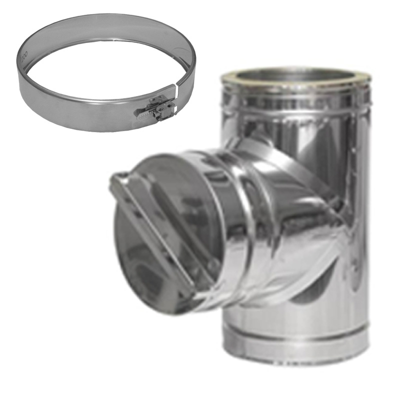 523-DN130 DW Reinigungs-T-St�ck mit Deckel f�r Druckdichtheit Dinak