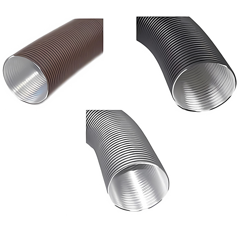 Aluflexrohr 2-lagig D-50mm - 150mm grau-schwarz-braun beschichtet