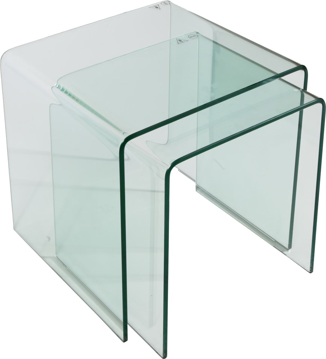 bhp Beistelltisch aus Glas 2er Set 42x42x42cm 10mm Klarglas unter Beistelltische > Tische