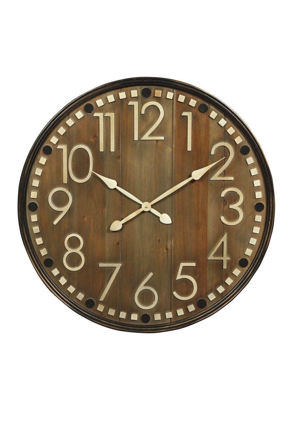 bhp Holz Wanduhr 80cm mit arabischen Ziffernblatt - Holzoptik unter Uhren > Living - Haus & Garten