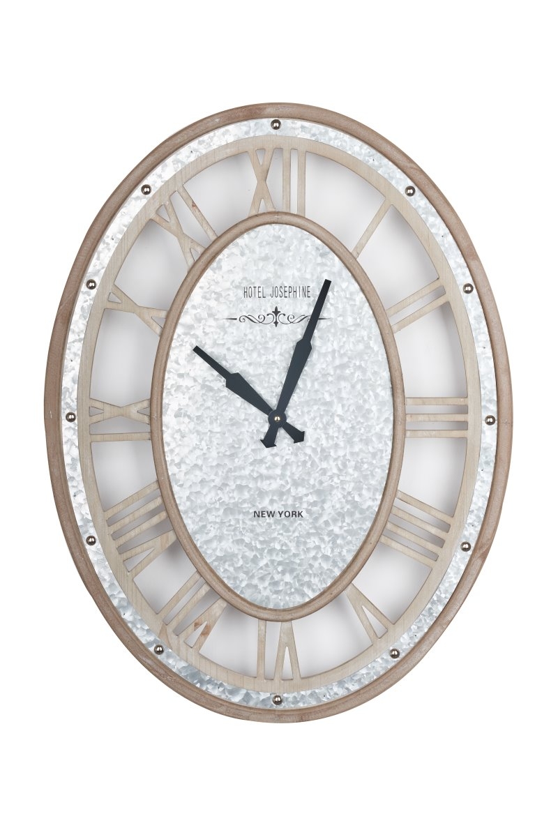 bhp Metall Wanduhr silber mit rmischen Ziffernblatt 60 x 80cm unter Uhren > Living - Haus & Garten