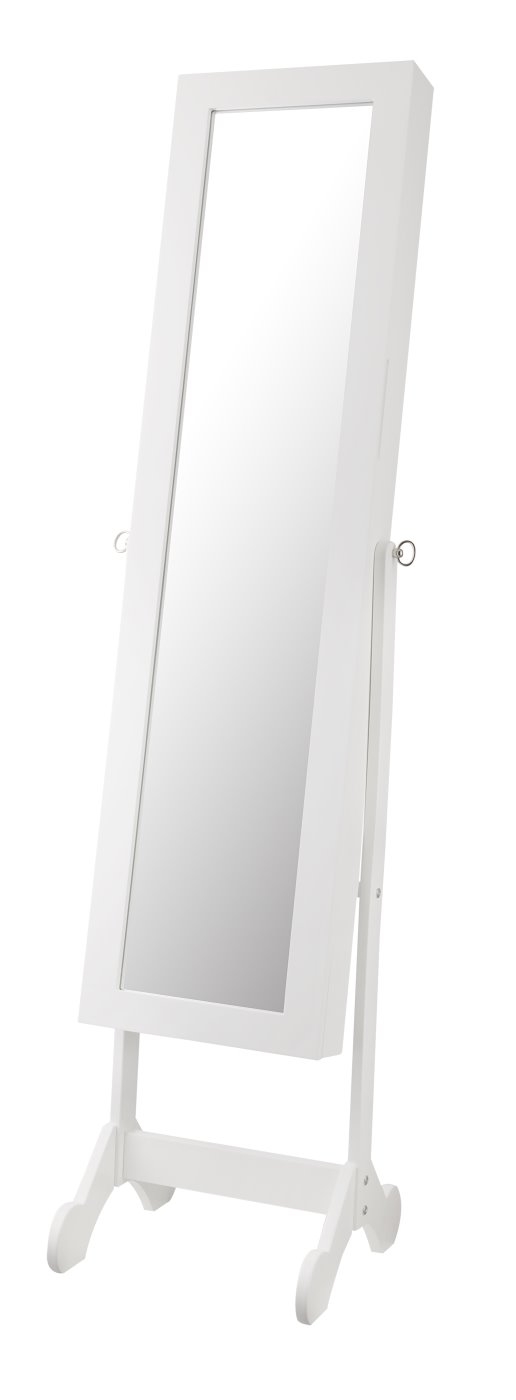 bhp Schmuckschrank- MDF weiss- 1 Tre mit Spiegel und Licht