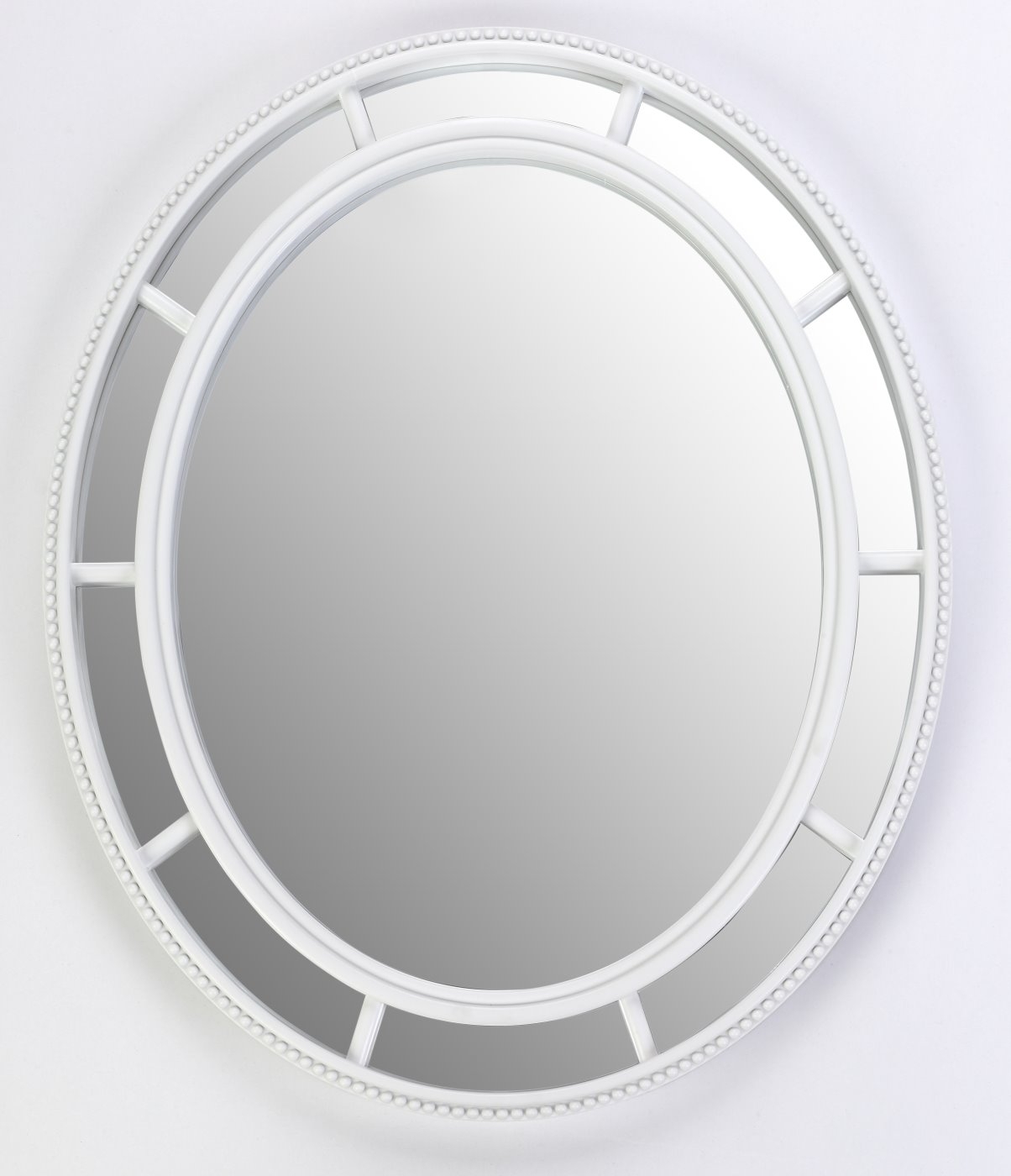 bhp Spiegel Oval 60cm - Material PP- weiss mit Spiegel Rand