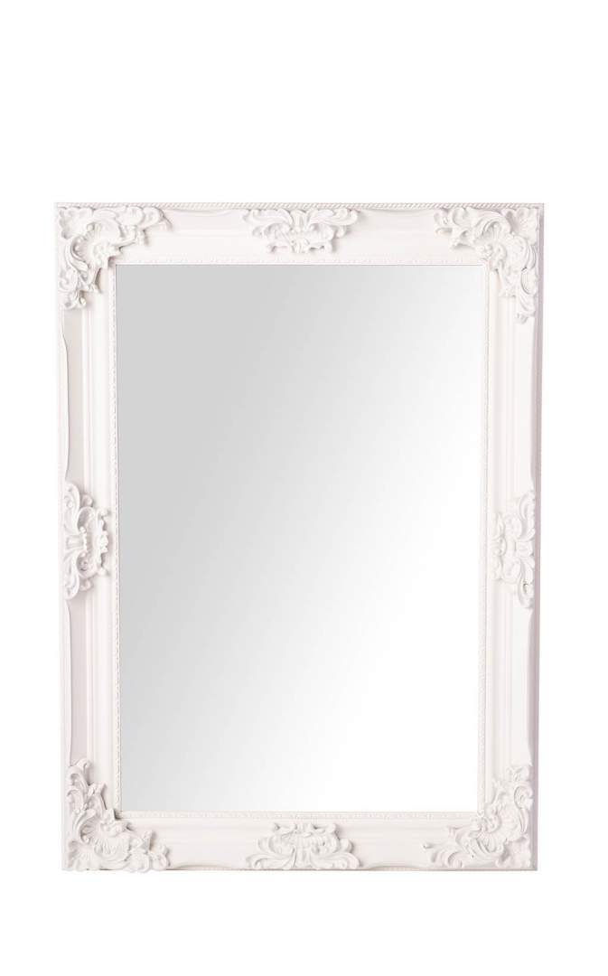 bhp Spiegel Rechteckig 108 x 78cm - Material PP- weiss mit Ornamente- horizontal und vertikal aufhngbar