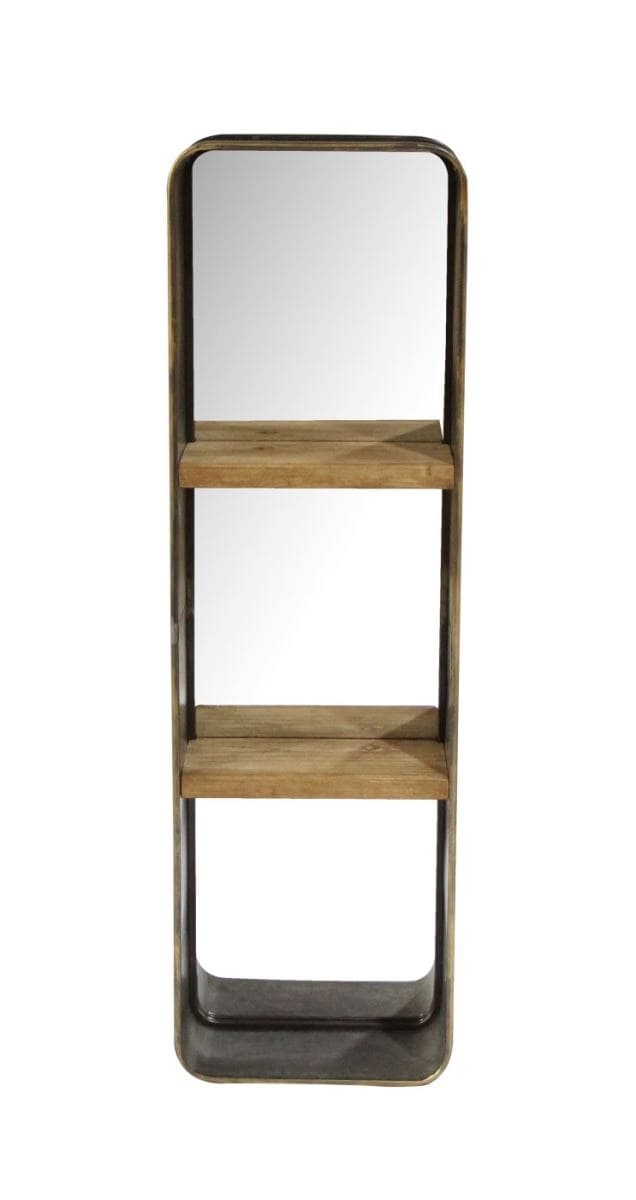 bhp Wandspiegel mit 2 Ablagen aus Holz inkl- Metallrahmen 36 x 120cm unter Wandspiegel > Regale > Kleinmbel