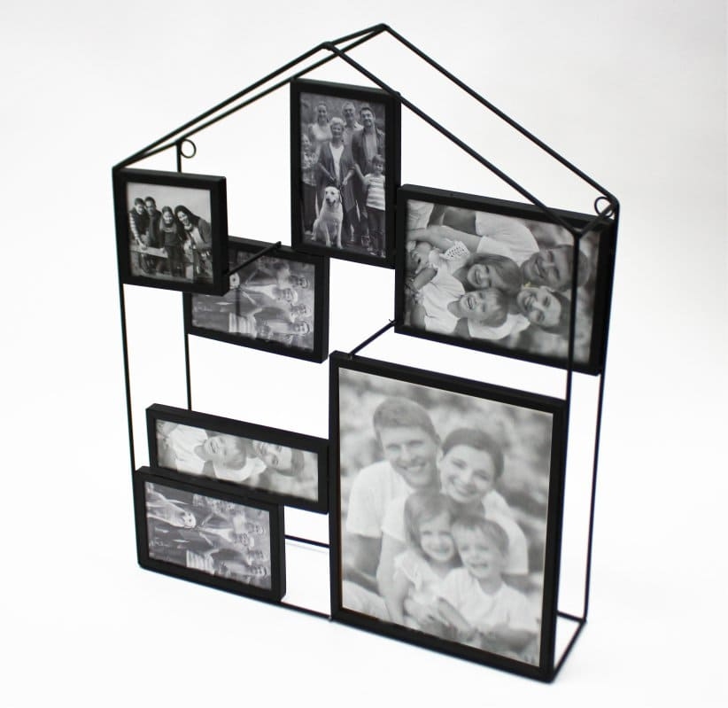 Bilderrahmen 3D Haus Optik fr 6 Bilder Metall schwarz LBH:41x9x51cm unter NOOR Living > Living - Haus & Garten > Root Catalog