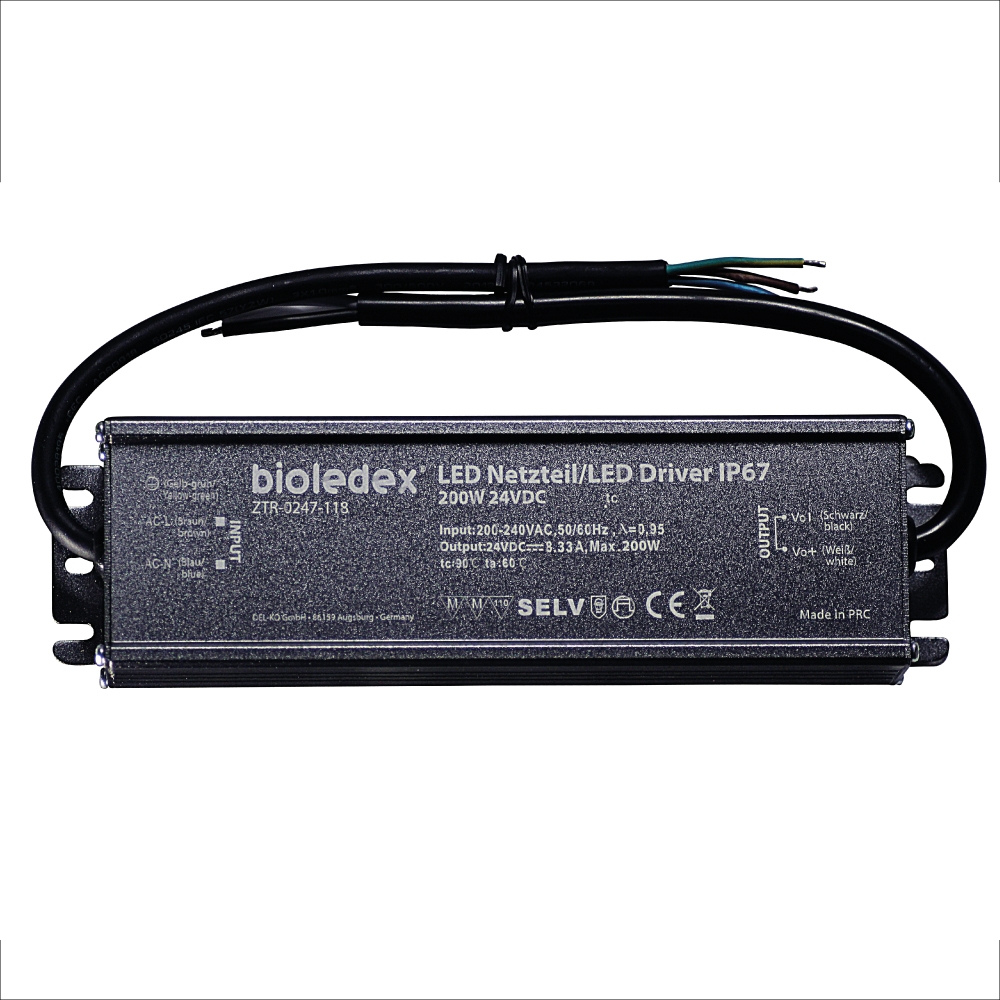 Bioledex 200W 24V DC LED Driver IP67 wasserdichtes Netzteil fr 24V LEDs