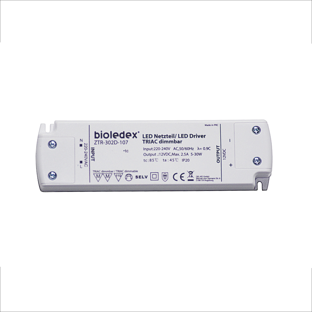 Bioledex 5-30W 12V DC LED Netzteil dimmbar TRIAC- 230VAC zu 12VDC Trafo unter Indoor > Nach Marke