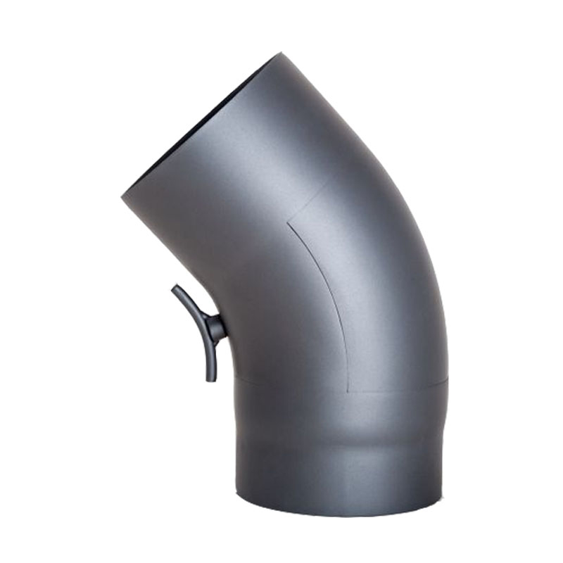 Bogen 45-mit T�r glatt DN 130mm gussgrau -288
