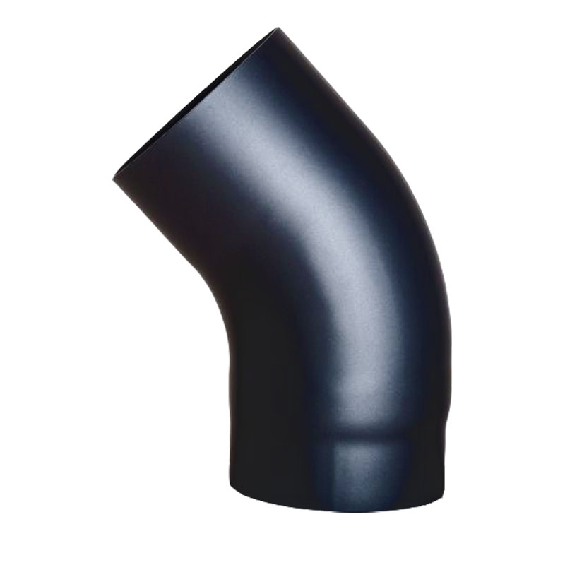 Bogen 45-ohne T�r glatt DN 150mm schwarz -310