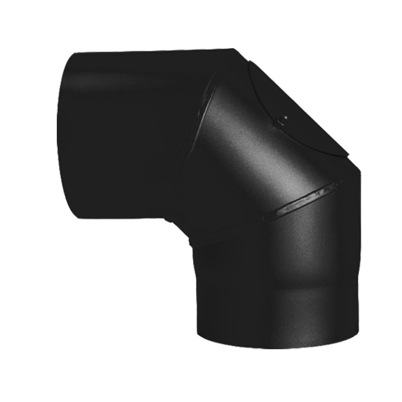 Bogen 90-mit T�r DN 130mm schwarz -310