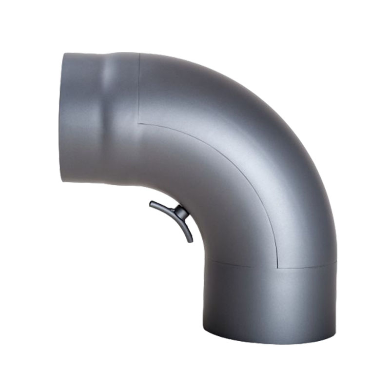 Bogen 90- mit T�r glatt DN 130mm gussgrau - 288