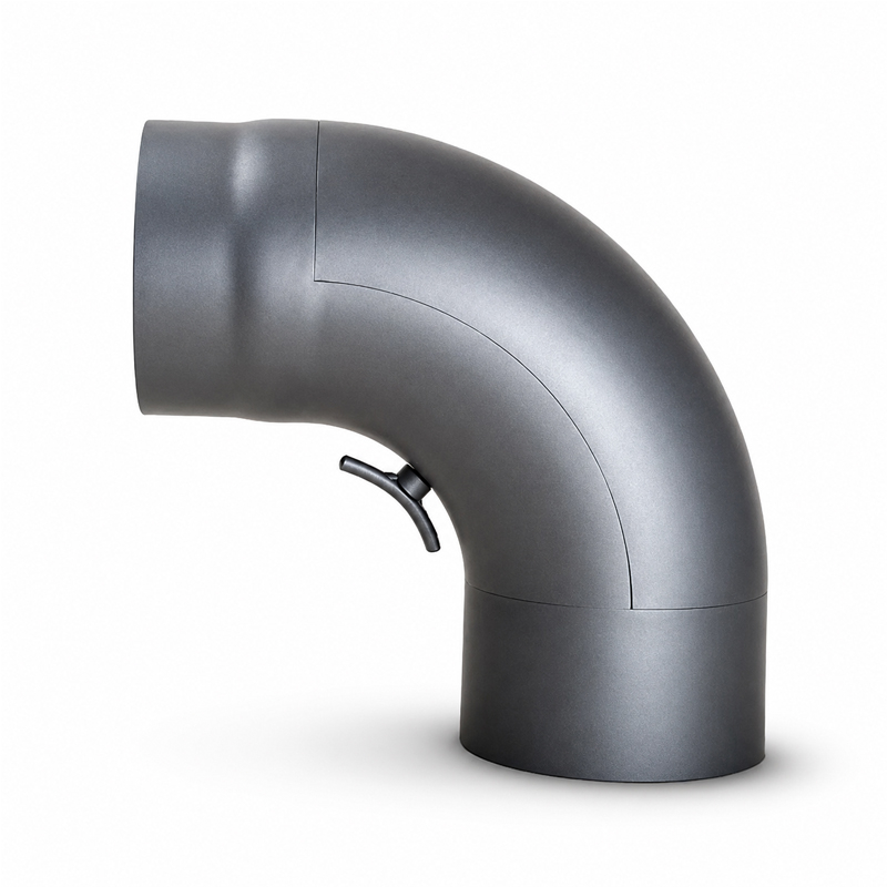 Bogen 90-mit T�r glatt DN 150mm gussgrau - 288