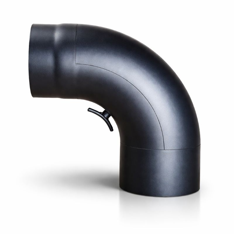 Bogen 90-mit T�r glatt DN 150mm schwarz -310