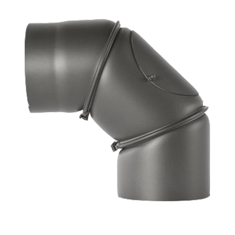 Bogen verstellbar 0-90- mit T�r DN 120mm gussgrau - 288