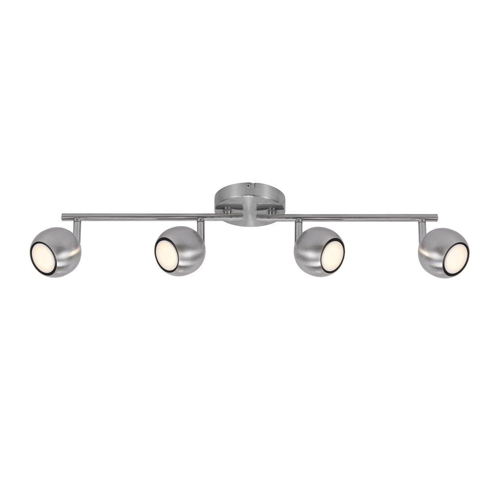 Deckenstrahler gebrsteter Stahl Nordlux Chicago 4-flg GU10 LED a 345lm unter Strahler / Spots > Esszimmerbeleuchtung > Nach Raum