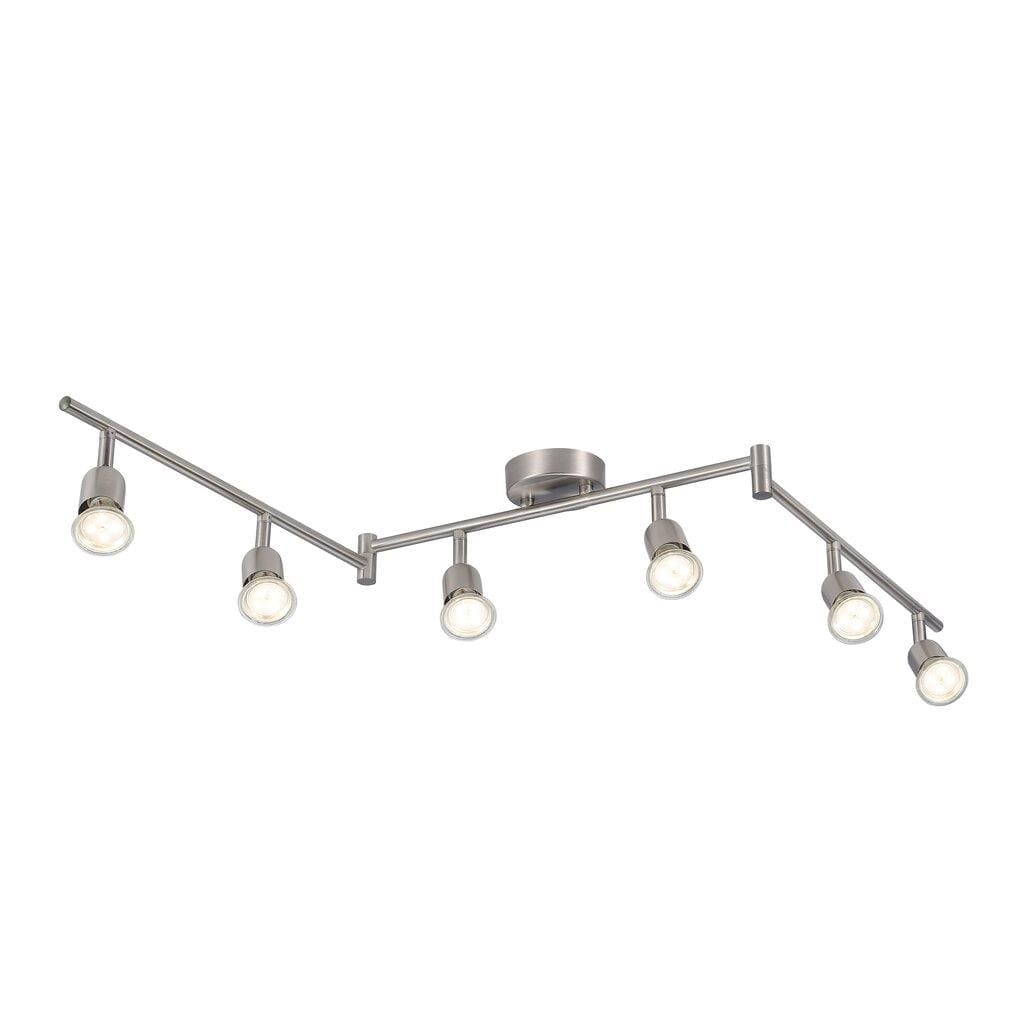 Deckenstrahler Schiene gebrsteter Stahl Nordlux Avenue 6-flg GU10 LED