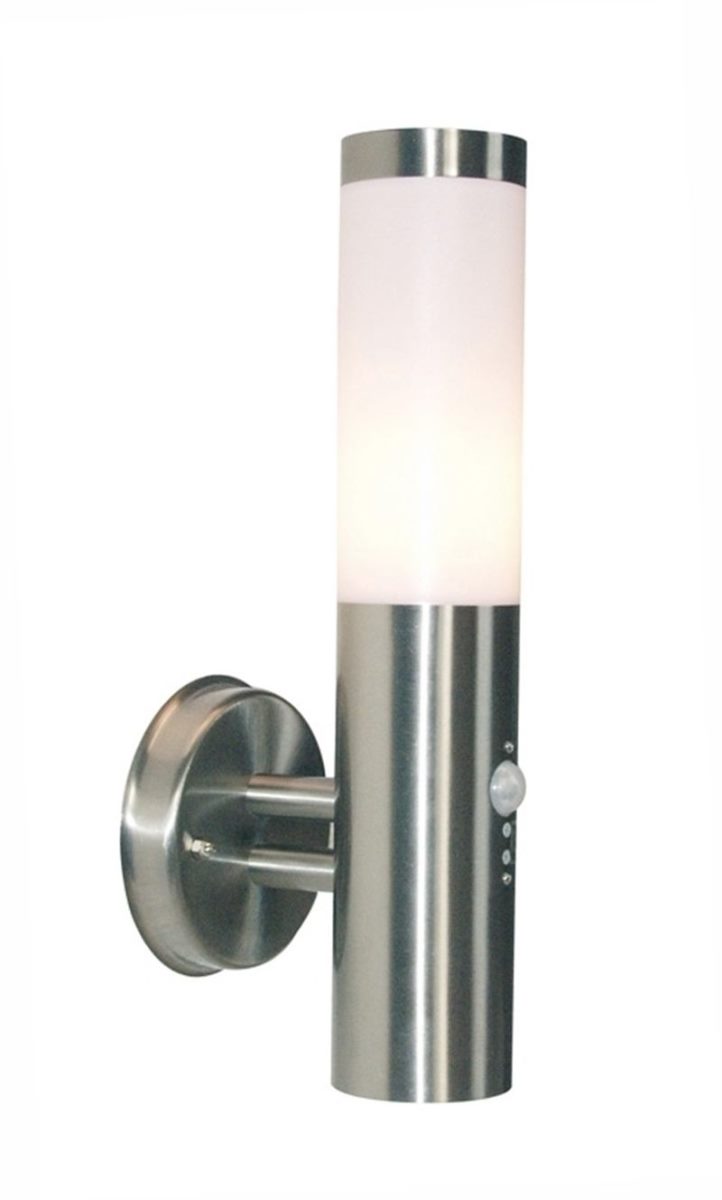 Deko Light Nova II Wandleuchte aussen silber- weiss IP44 1 flg- E27 Modern Bewegungsmelder