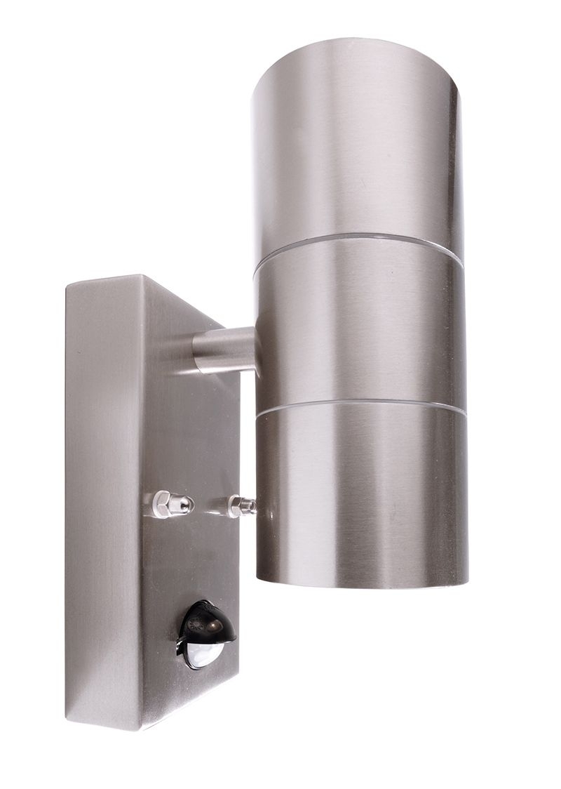 Deko Light Zilly Up und Down Wandleuchte aussen silber IP44 2 flg- GU10 Modern Bewegungsmelder