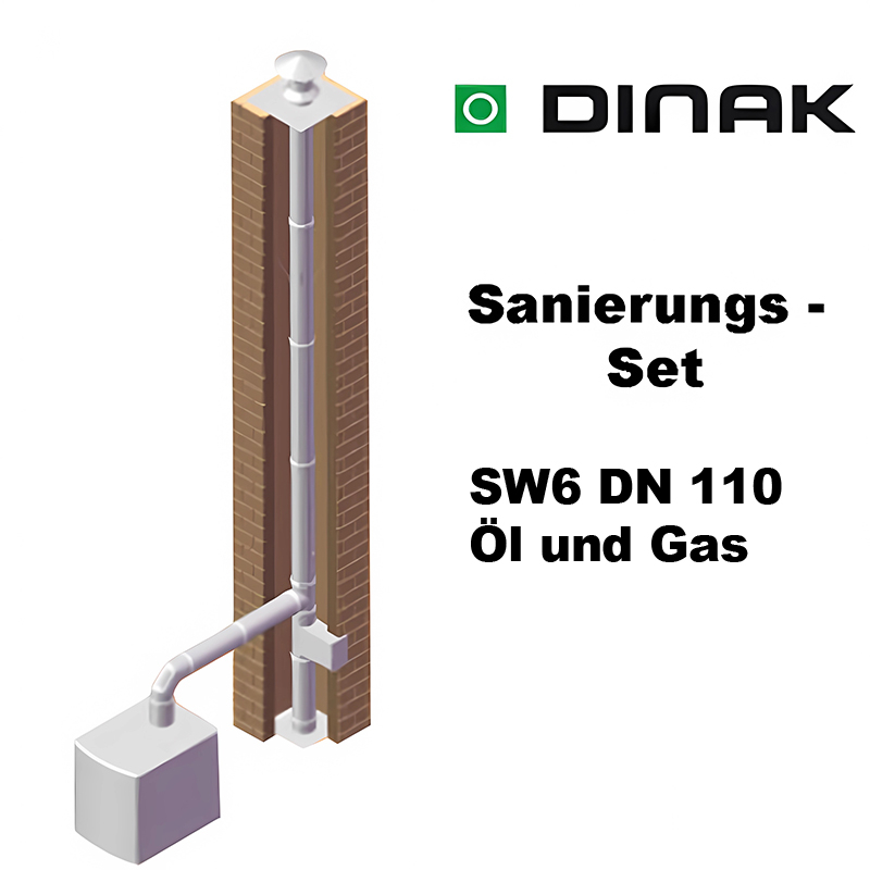 Dinak SW6 Sanierungs-Set 110mm Edelstahl 7m