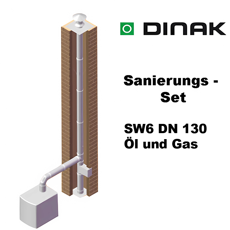 Dinak SW6 Sanierungs-Set 130mm Edelstahl 7m
