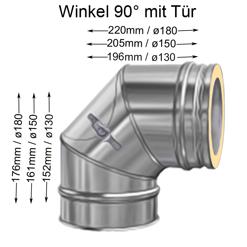 DW Complete Bogen 90- mit Reinigungs�ffnung flach 130mm