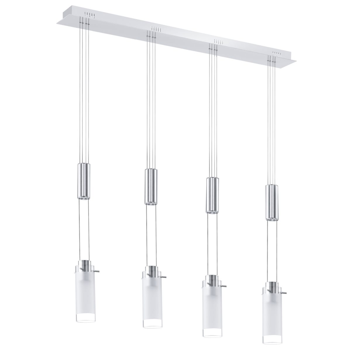 EGLO AGGIUS LED Hngeleuchte- 4-flg- chrom- satiniert-klar