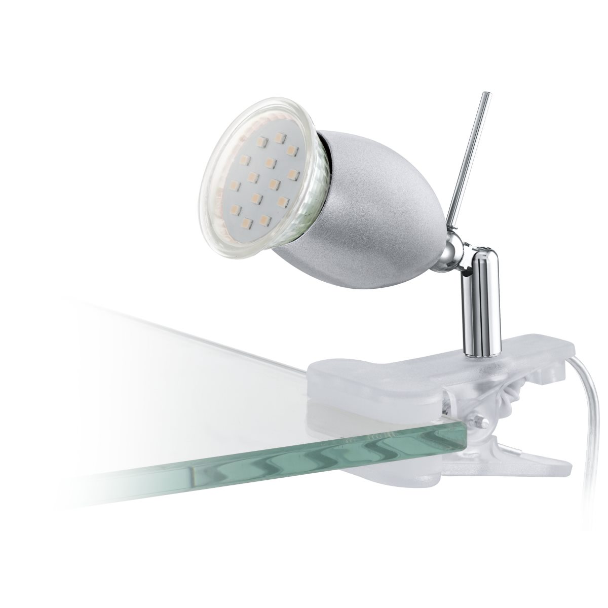 EGLO BANNY 1 LED Klemmleuchte GU10 transparent- chrom- silber