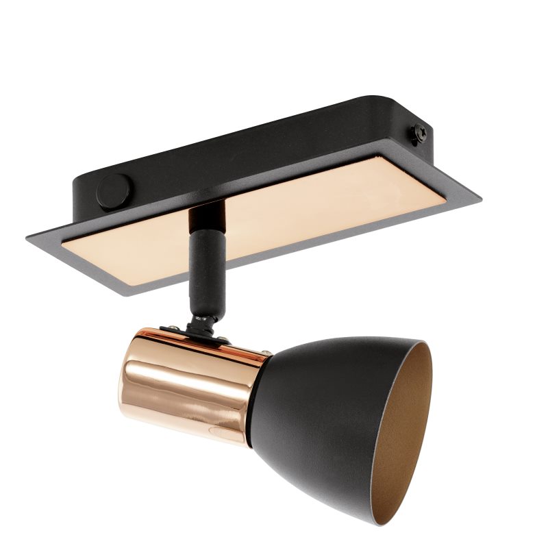 EGLO BARNHAM LED Wandspot 1er GU10 schwarz- kupfer