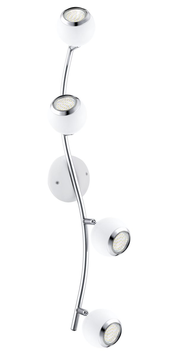 EGLO BIMEDA LED Deckenspot- Welle- 4-flg- GU10 weiss- chrom