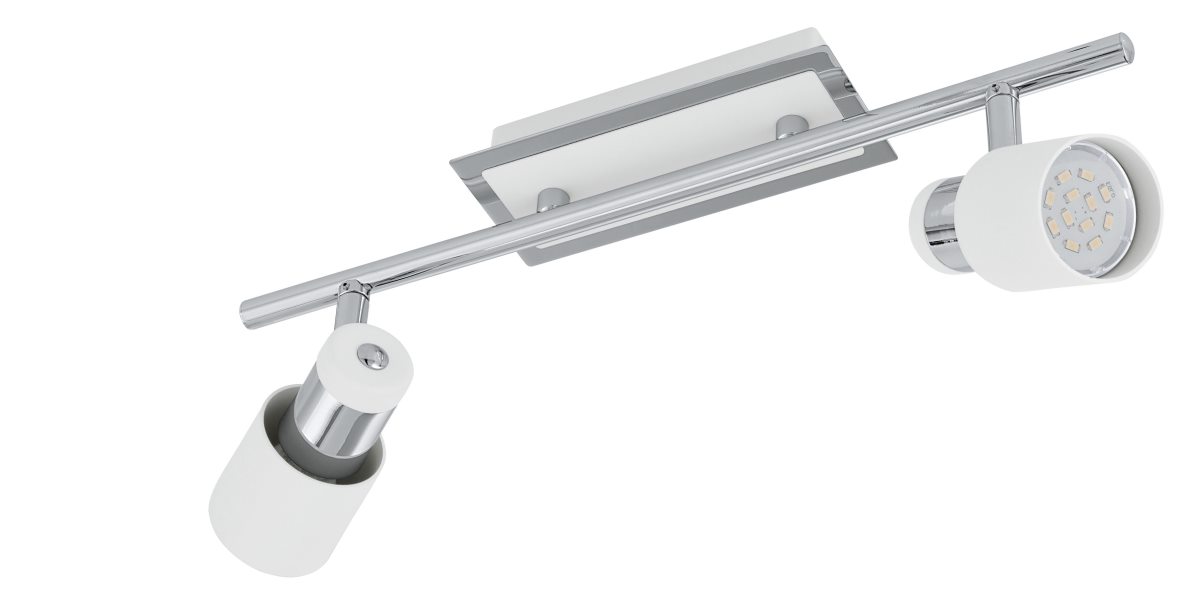 EGLO DAVIDA LED Spotbalken- 2-flg- GU10 chrom- weiss unter Strahler / Spots > Esszimmerbeleuchtung > Nach Raum