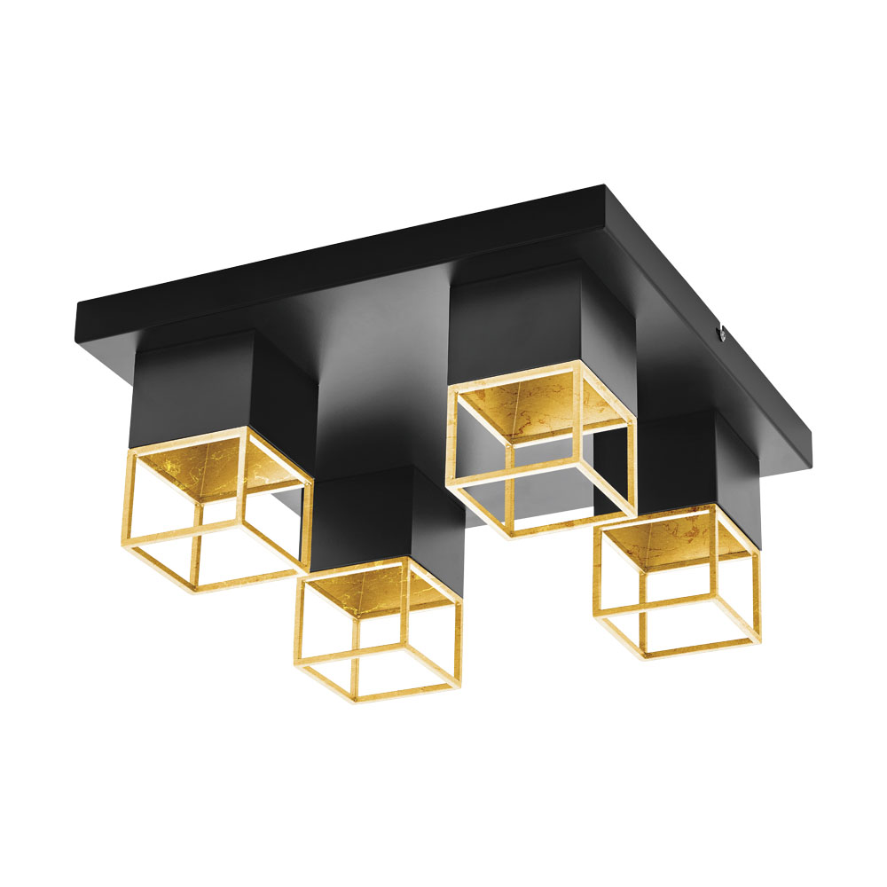 EGLO MONTEBALDO LED Deckenleuchte schwarz- gold 4xGU10 unter Wohnraumleuchten > Wohnraumleuchten > Beleuchtung