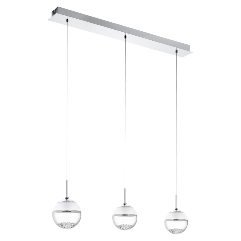 EGLO MONTEFIO 1 LED Hngeleuchte- 3-flg- chrom- klar-satiniert