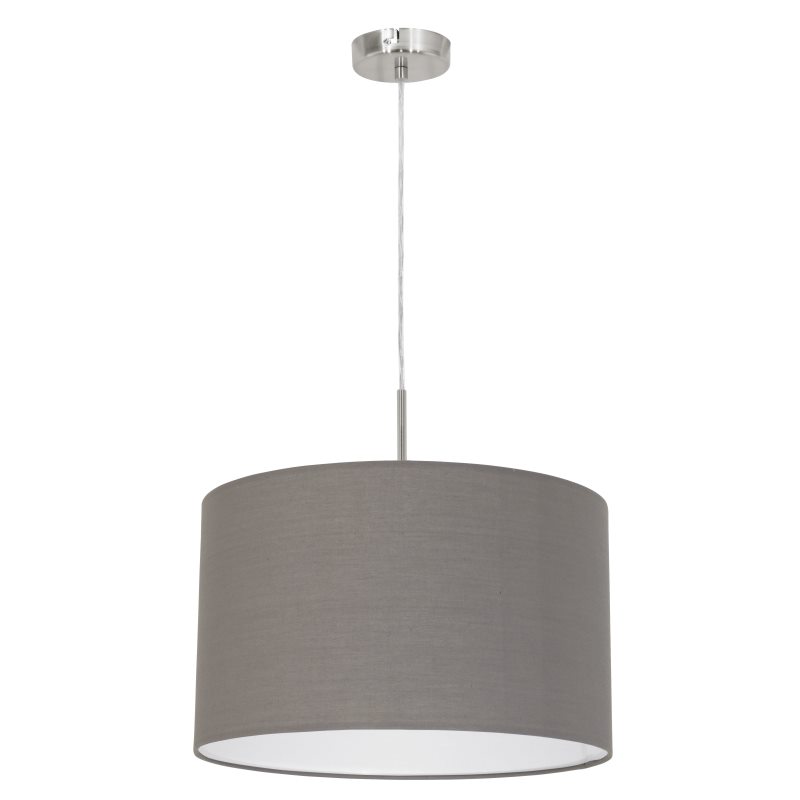 EGLO PASTERI Stoff Pendelleuchte- 380mm- E27 nickel-matt- anthrazit-braun