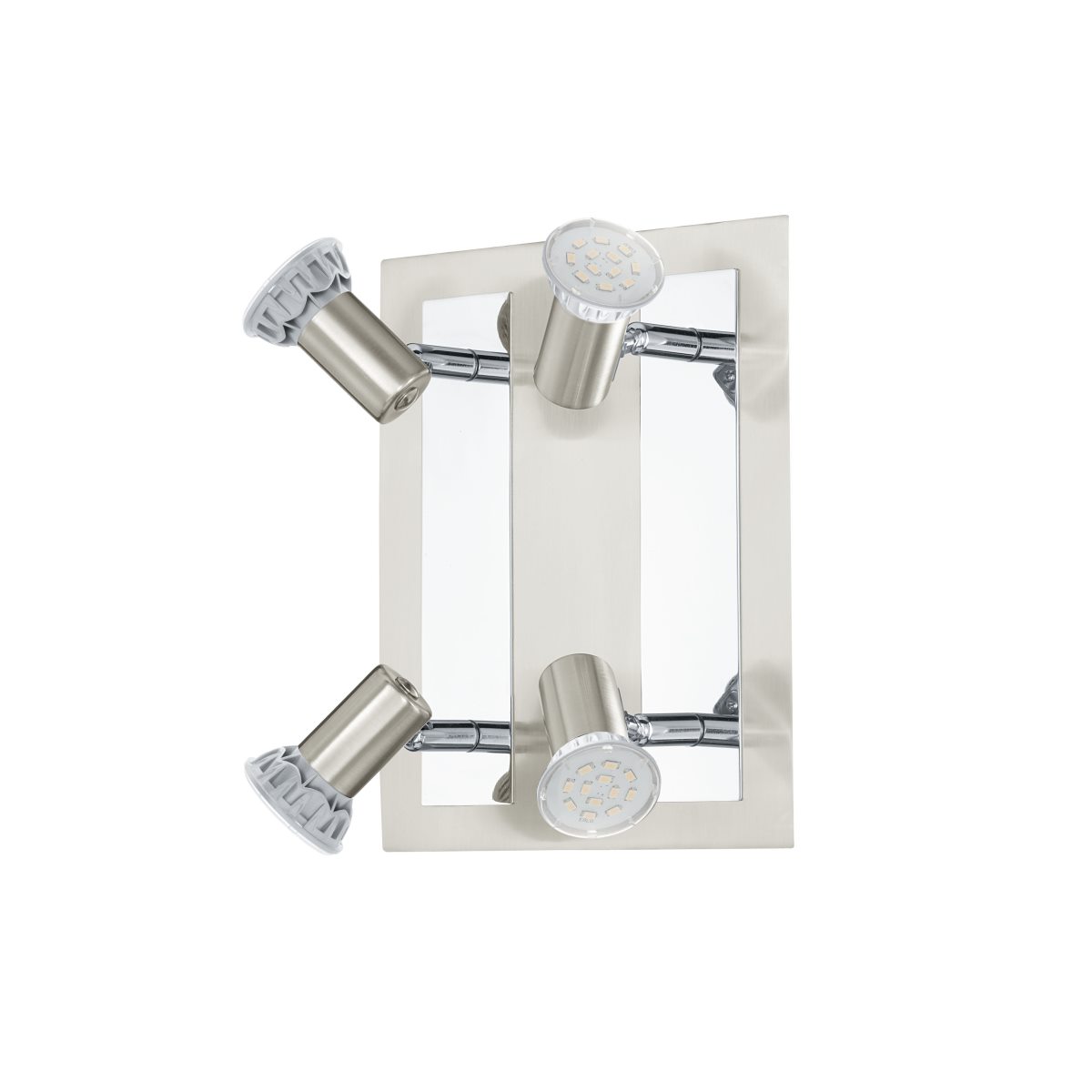 EGLO ROTTELO LED Deckenspot- Quadrat- 4-flg- GU10 nickel-matt- chrom