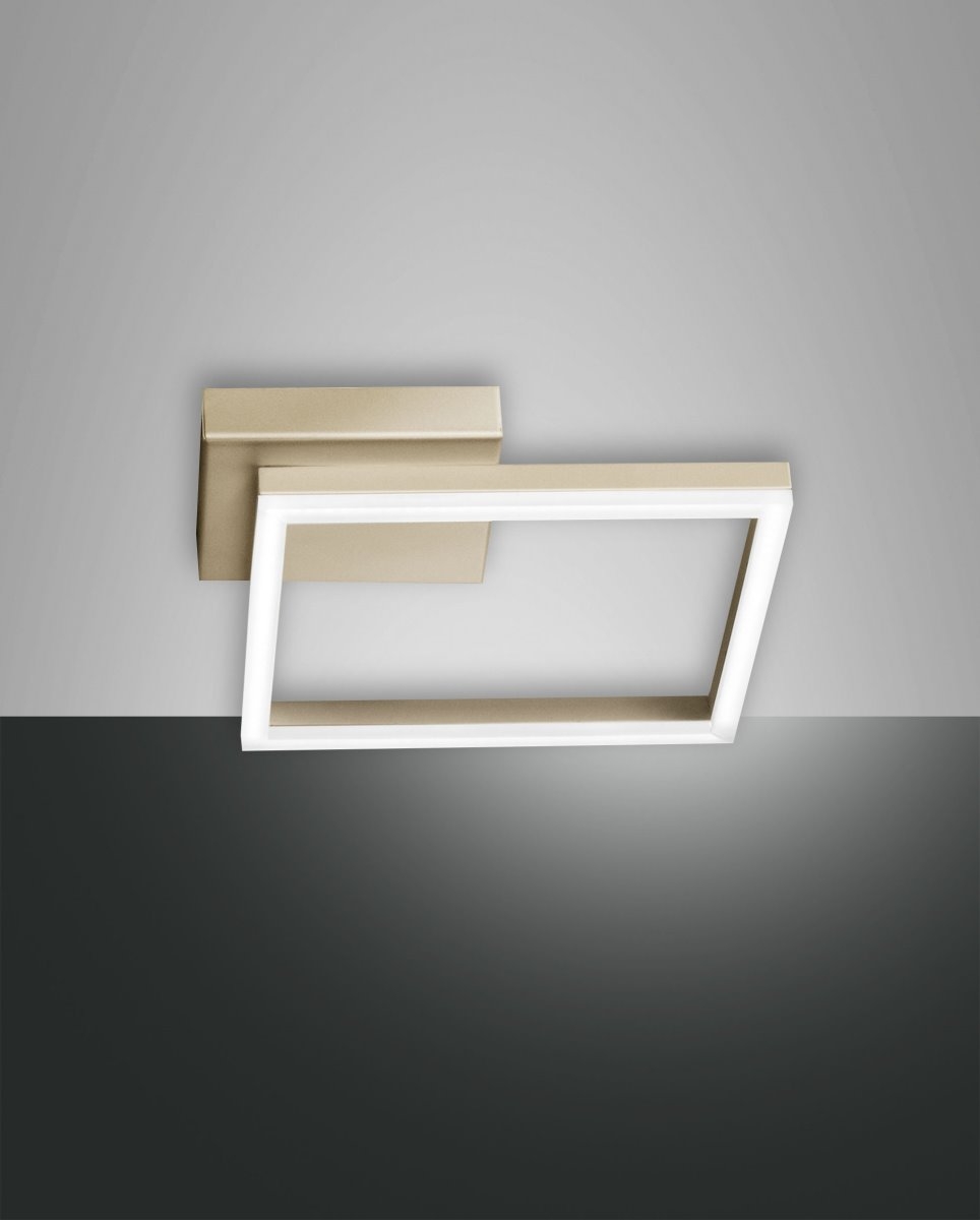 Fabas Luce Bard LED Deckenleuchte modern 22W 1980lm 270x270mm gold edelmatt unter Deckenleuchten > Wohnzimmerbeleuchtung > Nach Raum
