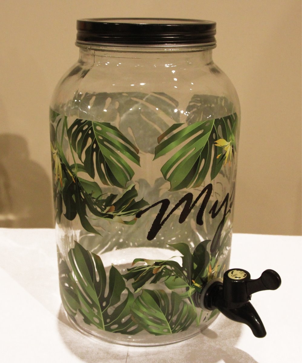 Getrnkespender Glas mit Zapfhahn Mystic Jungle15-x25-5cm Fllmenge 3-5L unter NOOR Living > Living - Haus & Garten