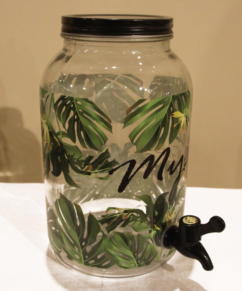 Getrnkespender Glas mit Zapfhahn Mystic Jungle15-x25-5cm Fllmenge 3-5L
