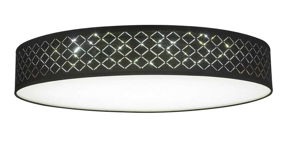 Globo Clarke LED Deckenleuchte schwarz- Blattgold mit Fernbedienung 60x12cm