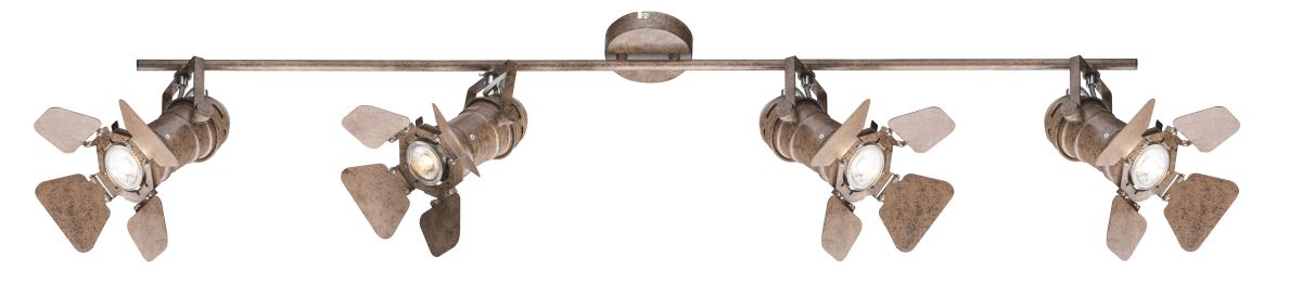 Globo Egon Deckenstrahler rostfarben 4x GU10 dimmbar 111x16x26-5cm