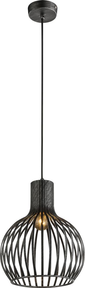 Globo KAI Hngeleuchte Silbergrau - Schwarz- 1xE14