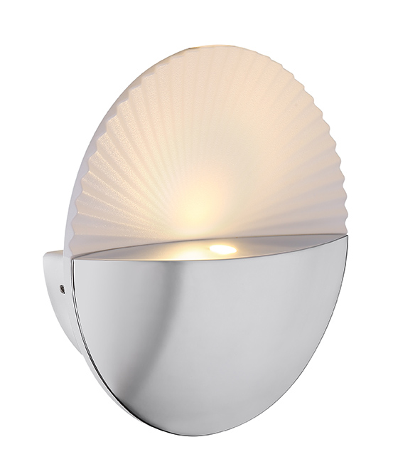 Globo Lema LED Wandleuchte weiss- chrom 16-5x16cm
