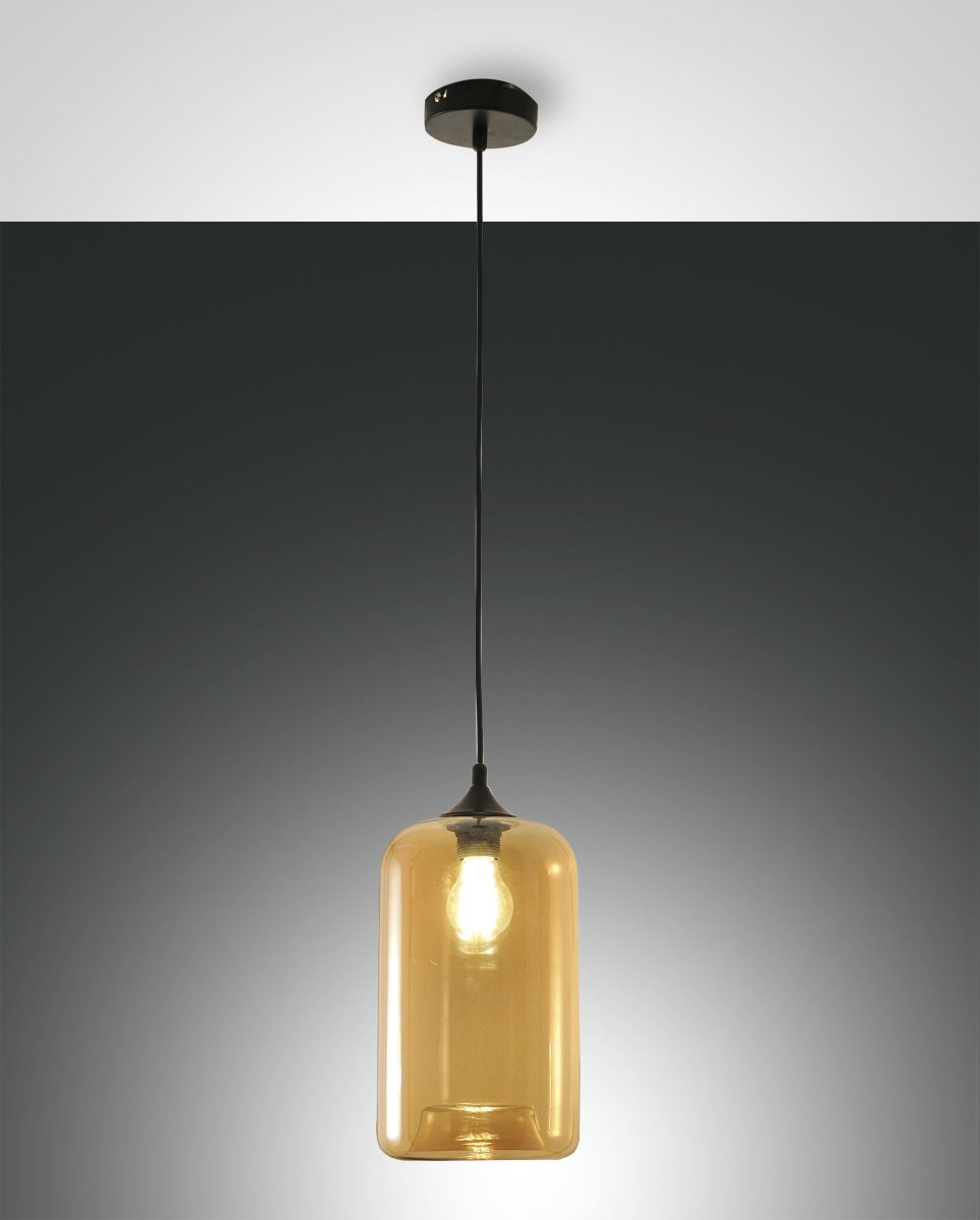 Hngelampe amber Glas Fabas Luce Silo 180mm E27 dimmbar unter Hngeleuchten > Schlafzimmerbeleuchtung > Nach Raum