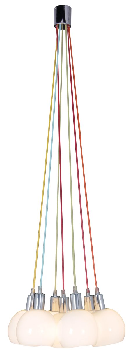 Hngeleuchte opal- bunte Kabel Nve Rainbow-Bowl 7x E14 unter Hngeleuchten > Nve > Beleuchtung