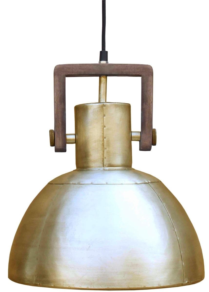 Hochwertige Vintage Hngelampe aus Holz u- Metall gold PR Home Ashby 29cm E27 dimmbar