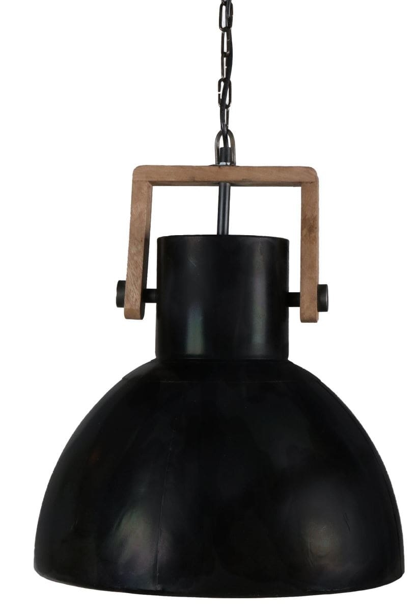 Hochwertige Vintage Hngelampe aus Holz u- Metall schwarz PR Home Ashby 39cm E27 dimmbar