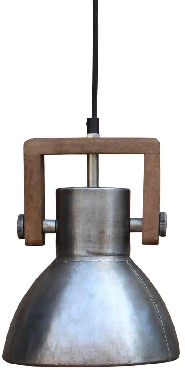 Hochwertige Vintage Hngelampe aus Holz u- Metall silber PR Home Ashby 19cm E27 dimmbar