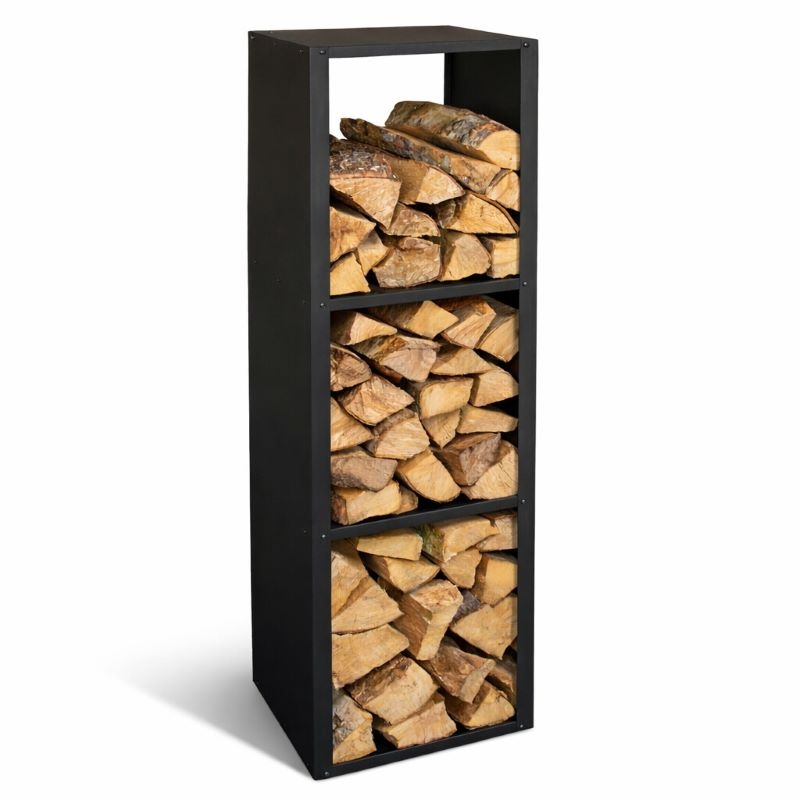 Holzregal Metall schwarz Brennstoffregal