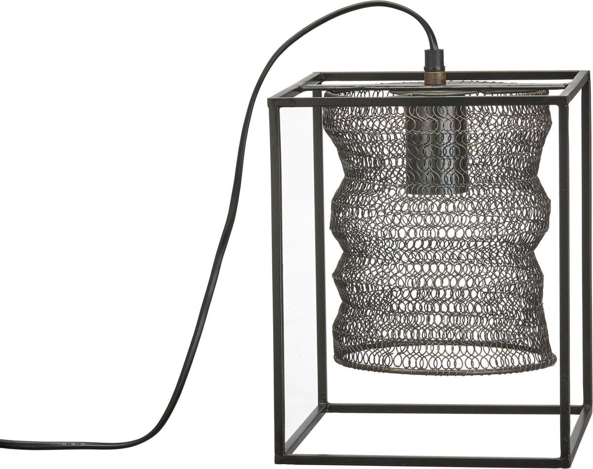 Industie Look Tischlampe Metallnetz schwarz PR Home Cuba 28cm E27 unter Tischleuchte Schlafzimmer > Wohnzimmerbeleuchtung > Nach Marke