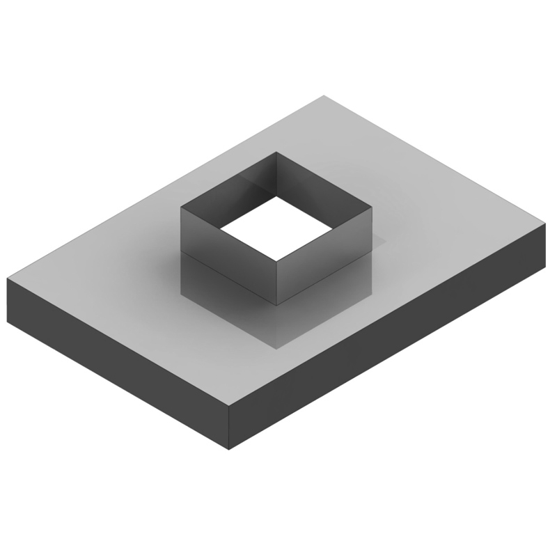 Jeremias Kaminabdeckung mit eckigem Ausschnitt und Stutzen 80x80mm f�r Schornsteinerh�hung Schornsteinabdeckung aus Edelstahl f�r Ziegel und Betonschornsteine